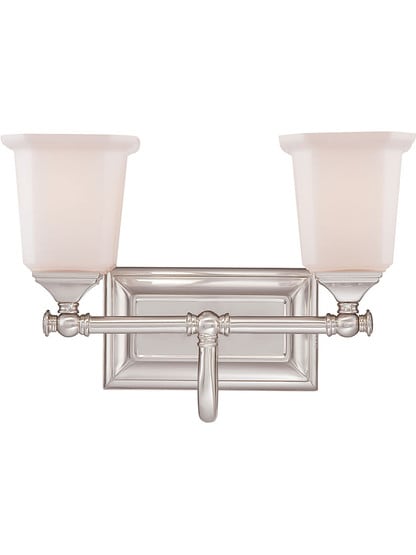 Nicholas Bath Sconce in Brushed Nickel.